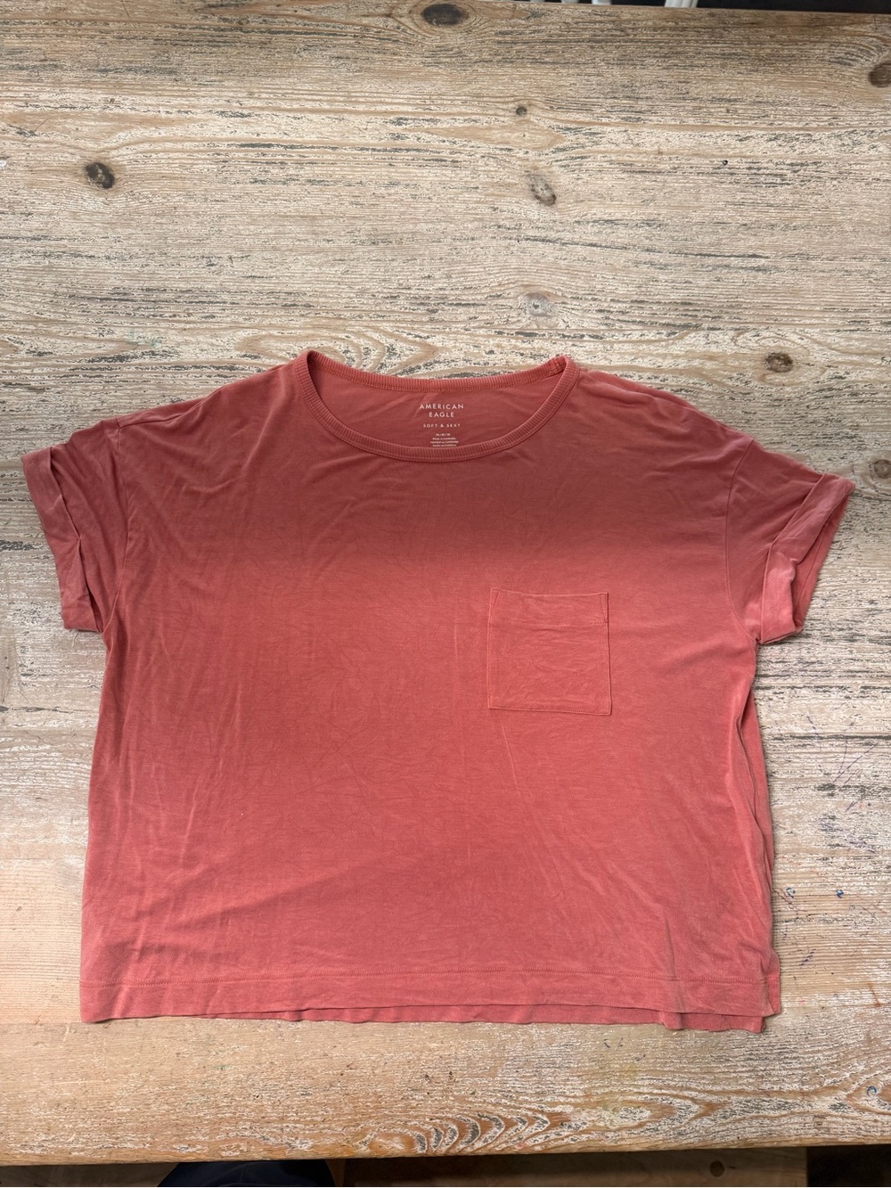 American Eagle Outfitters Women's Pocket Tee in Coral